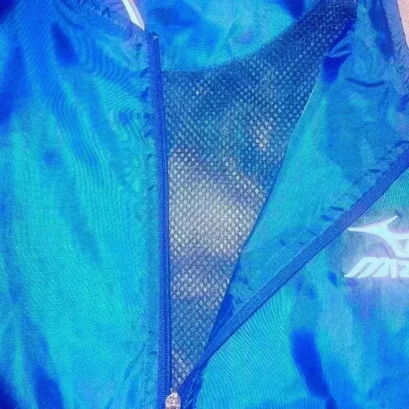 Mizuno Windbreaker Shirt Mens L Blue Gray Short Sleeve Vented Pullover - Picture 4 of 9